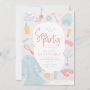 Spa Party Birthday for Tween Girls Invitation