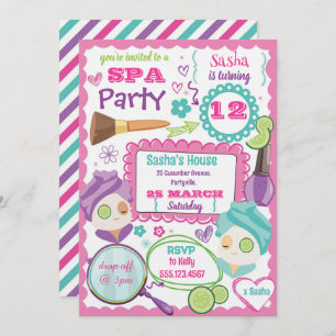 Spa Party Birthday Invitation