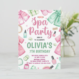 Spa Party Birthday Invitation, Pamper Party Birthd Invitation