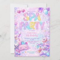 Spa Party Birthday Invitation | Pastel Spa Pamper