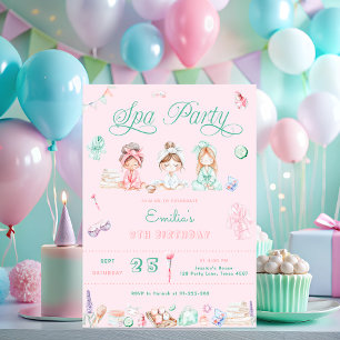 Spa Party Birthday Pink Invitation