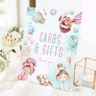 Spa party Cards and gifts Pastel Birthday Pedestal Sign