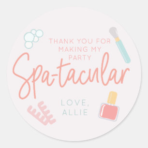Spa Party custom design Classic Round Sticker