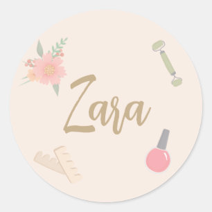 Spa Party custom design  Classic Round Sticker