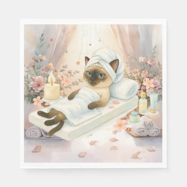 Spa Party for Cat Lovers Napkin (Front)