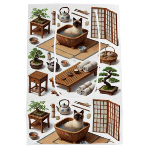 Spa party for Siamese Cat Lovers Medium Gift Bag