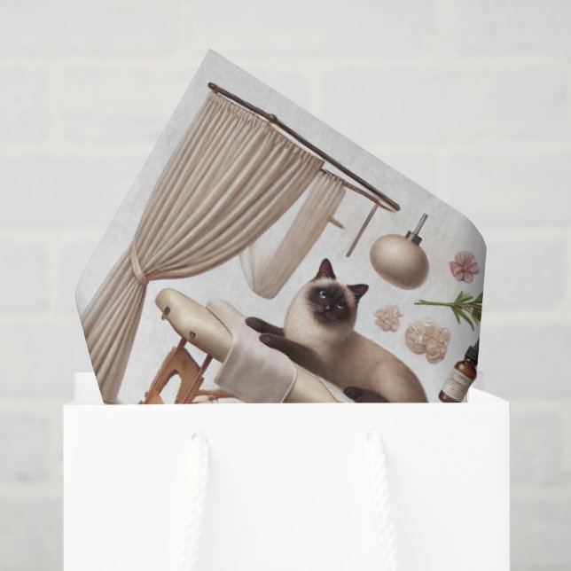 Spa party for Siamese Cat Lovers  Tissue Paper (Gift Bag)