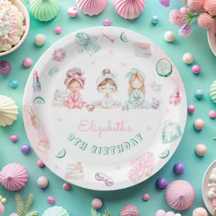 Spa Party Girl Birthday Paper Plate