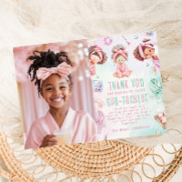 Spa party Glam Birthday Photo Thank you card