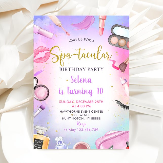 Spa Party Glam Girl Birthday Party Invitation (Creator Uploaded)