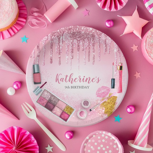 Spa Party Glam Girl Birthday Party Salon Plate (Spa Party Glam Girl Birthday Party Salon Plate)