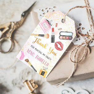 Spa Party Glam Makeup Birthday Gift Tags