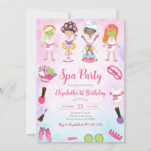 Spa Party Glitz and Glam Birthday Invitation