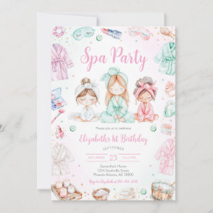 Spa Party Glitz and Glam Birthday Invitation