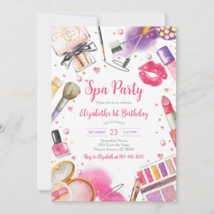 Spa Party Glitz and Glam Birthday Invitation