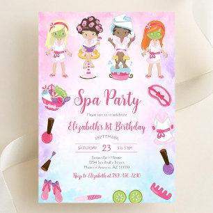 Spa Party Glitz and Glam Birthday Invitation
