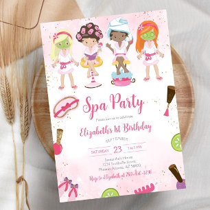 Spa Party Glitz and Glam Birthday Invitation