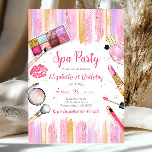 Spa Party Glitz and Glam Birthday Invitation