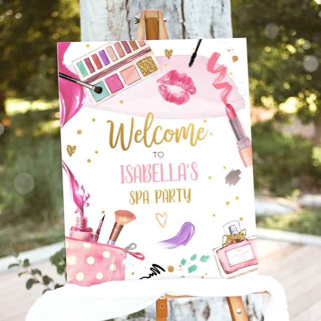 Spa Party Glitz Glam Makeup Girl Welcome Poster (Creator Uploaded)