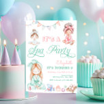 Spa Party Kids Birthday  Invitation<br><div class="desc">The Spa Party Kids Birthday Invitation design is a beautifully crafted invitation that sets the tone for a relaxing and glamourous celebration. It features a pastel colour palette with shades of blush pink, lavender, mint green, and soft blue, creating a serene and inviting look. The design is rendered in watercolor...</div>