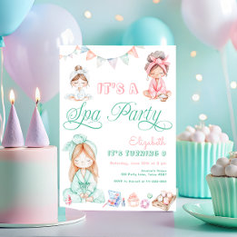 Spa Party Kids Birthday  Invitation