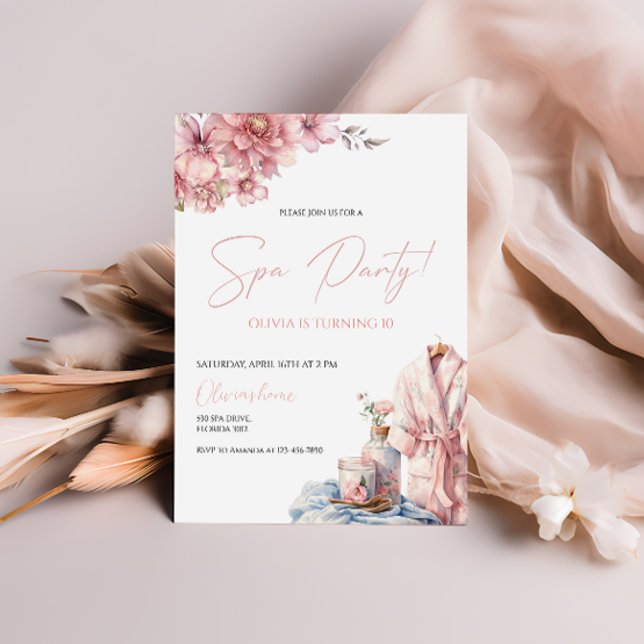 Spa Party Kids Birthday Invitation (Creator Uploaded)