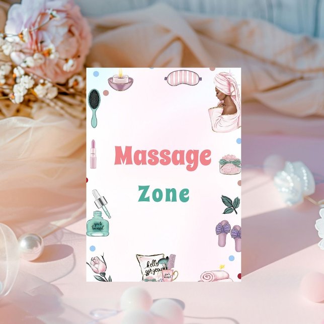 Spa Party Pamper  Birthday  Massage Zone Sign (Creator Uploaded)