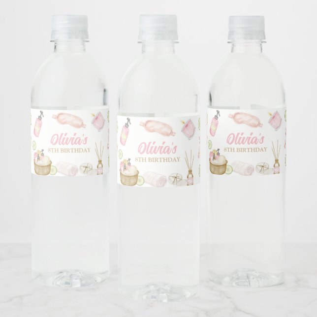 Spa Party, Pamper Party, Glam Makeup Party Water Bottle Label (Bottles)