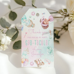 Spa party Pastel Spatacular Birthday Thank you Gift Tags
