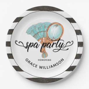 Spa Party Personalised Vintage Paper Plate