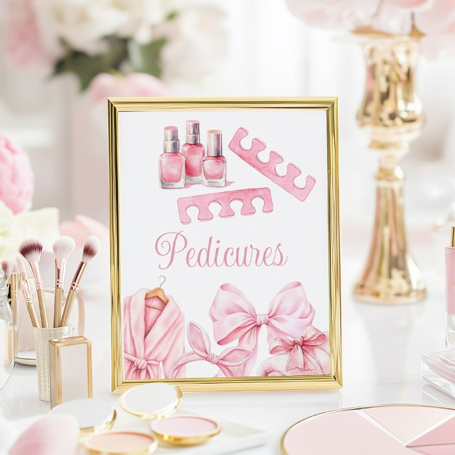 Spa Party Pink Birthday Pedicure Sign (Creator Uploaded)