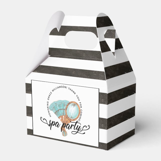 Spa Party Vintage Personalised Favour Box (Front Side)