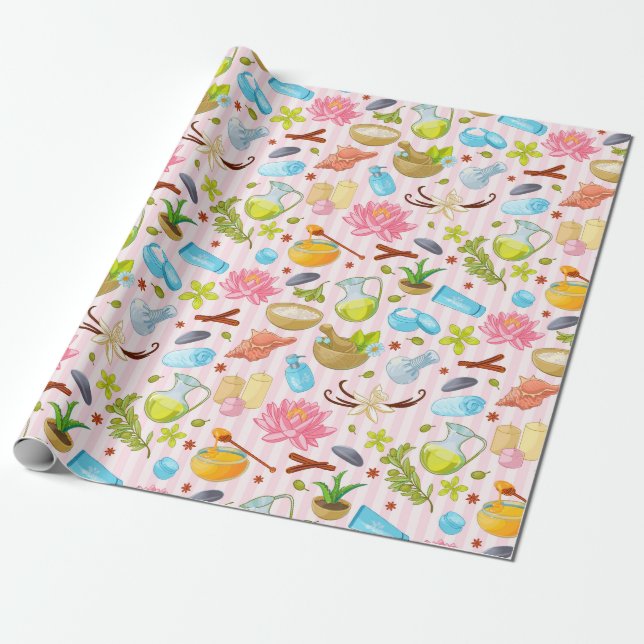 Spa Pattern Wrapping Paper (Unrolled)