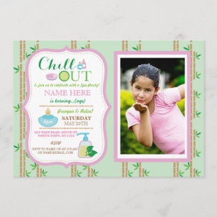 Spa Photo Birthday Party Relax Pamper Girls Invite