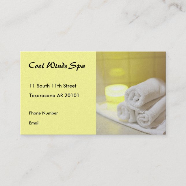 Spa Photo with towels and candle Appointment Card (Front)