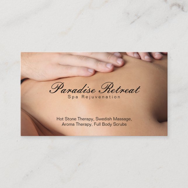 Spa Retreat | Massage Business Card (Front)