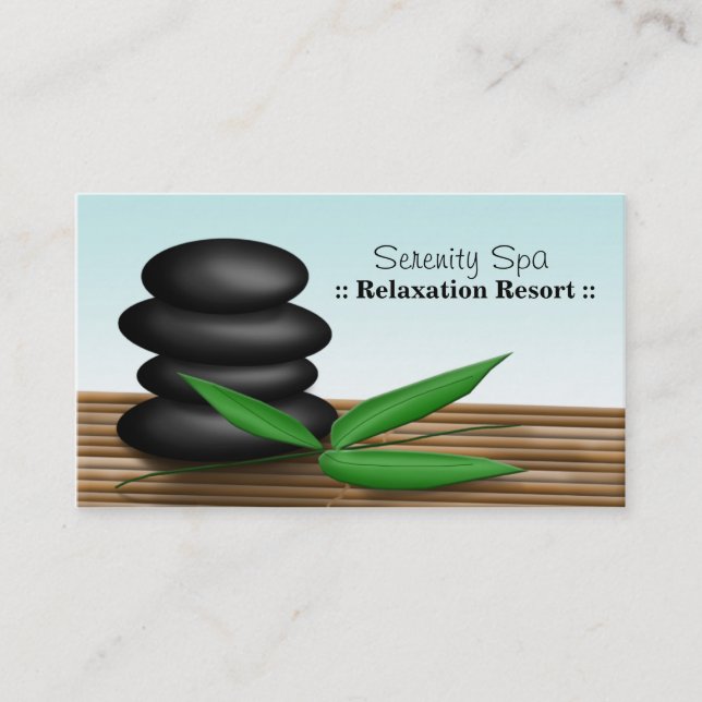 Spa Rocks - Spa & Relaxation Business Cards (Front)