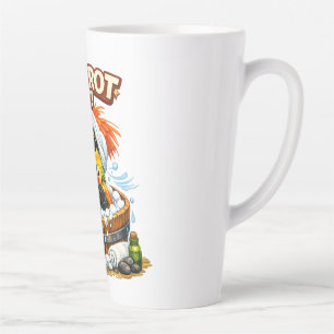 Spa-rrrot Day Funny Parrot Spa Relax Design Latte Mug