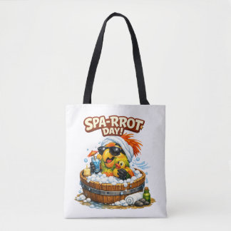 Spa-rrrot Day Funny Parrot Spa Relax Design Tote Bag