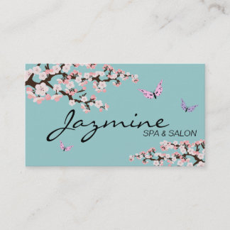 Spa & Salon Business Card - Cherry Blossoms