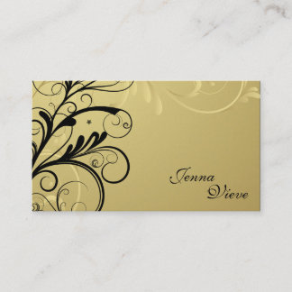 Spa & Salon Business Card Elegant Black & Gold