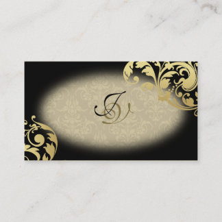 Spa & Salon Business Card Monogram Black & Gold