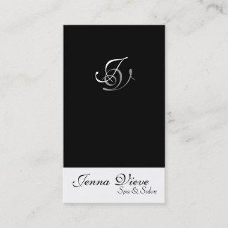 Spa & Salon Business Card Monogram Black & White