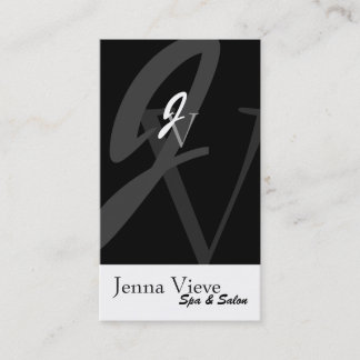 Spa & Salon Business Card Monogram Black & White
