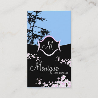 Spa & Salon Business Card - Monogram Blossoms