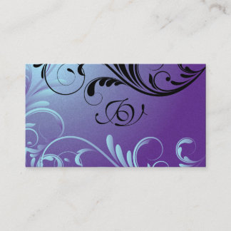 Spa & Salon Business Card Monogram Purple & Blue