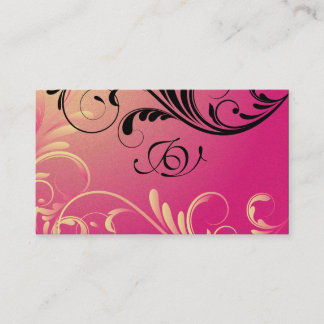 Spa & Salon Business Card Monogram Yellow and Pink