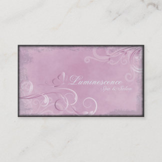 Spa Salon Business Card Vintage Swirls Butterfly