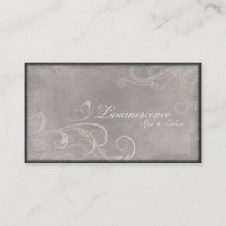 Spa Salon Business Card Vintage Swirls Butterfly