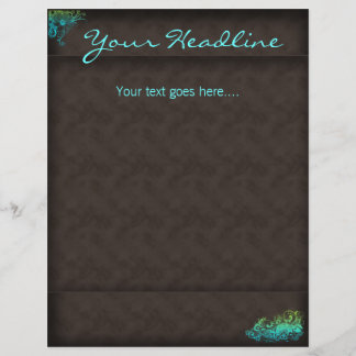 Spa Salon Floral Flyer Turquoise Blue Green